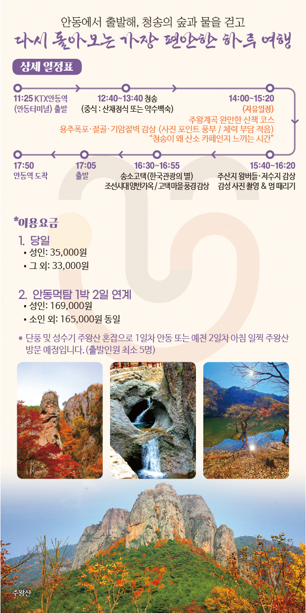 당일 청송자연힐링여행 코스